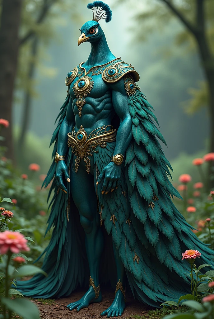 Peacock anthropomorphic character design 