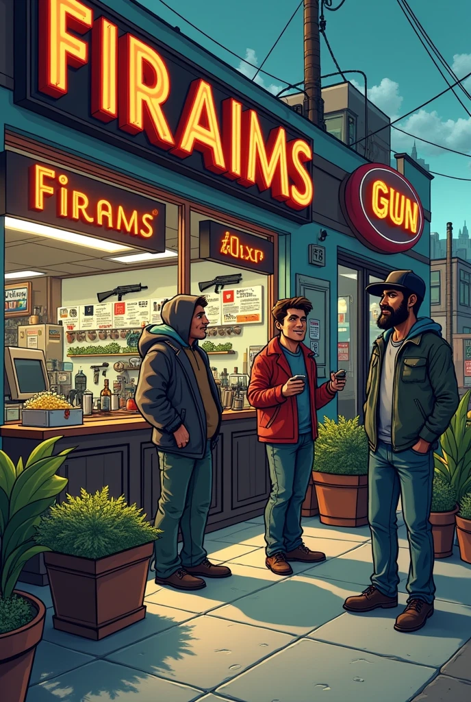 Black guns business cartoon 
