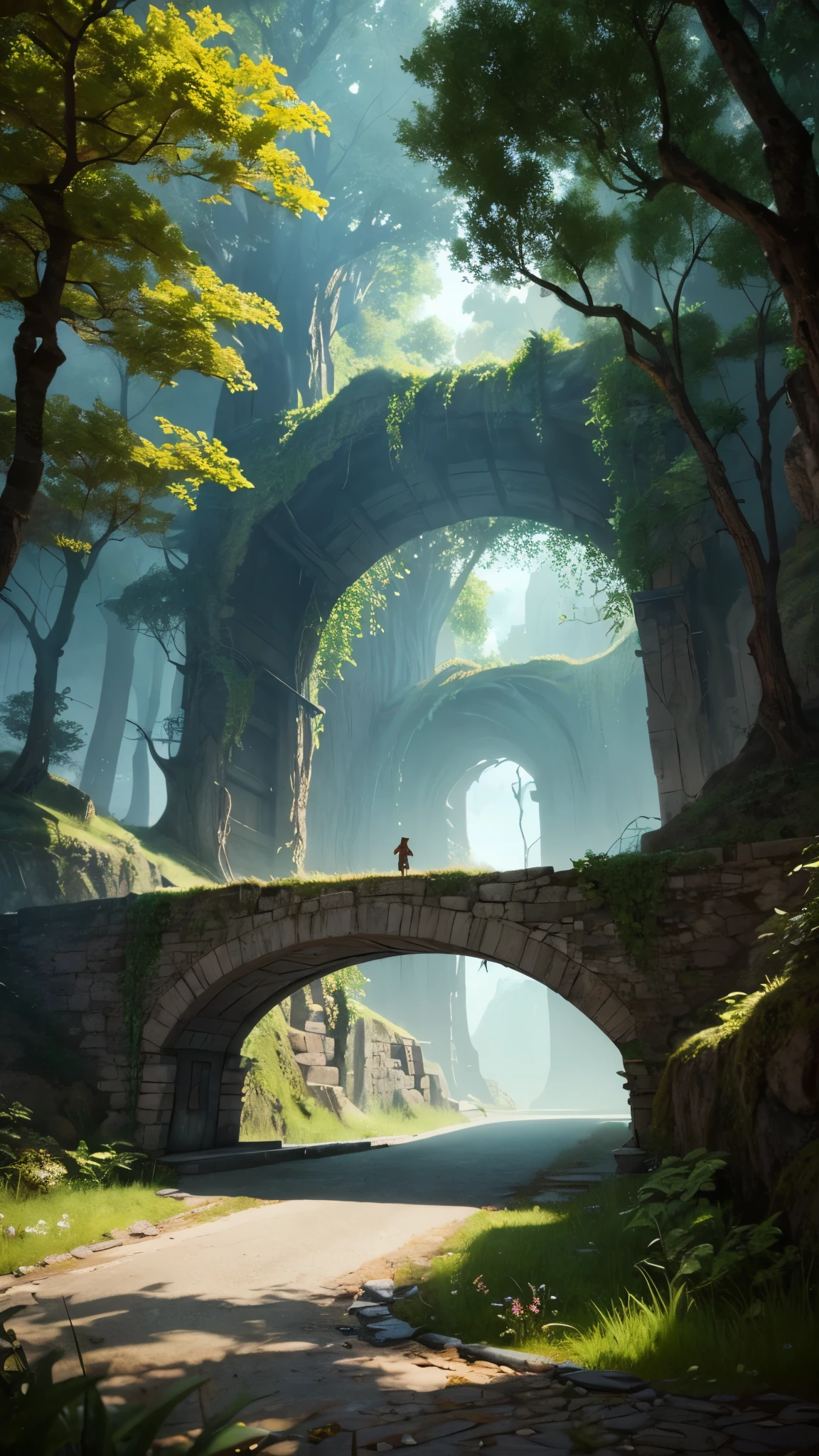 A picture of a circular gate in the middle of a forest, Forest Portal, Magic Stone Portal in the Forest, Concept Art Magic Highlights, Entrance to the spirit world, Magical concept art, Magical portal gateway, Unreal Engine Fantasy art, wonderland portal, magic portal to another world, Background artwork, Entrance to the spirit world, Spirits coming out of the portal, A picture of a circular gate in the middle of a forest, Concept art inspired by Andreas Rocha, Artstation Contest Winner, Fantasy art, Forest Portal, Magic Stone Portal in the Forest, Concept Art Magic Highlights, Entrance to the spirit world, Magical concept art, Magical portal gateway, unreal engine Fantasy art, wonderland portal, magic portal to another world, Background artwork1人の, smile, Brown Hair,