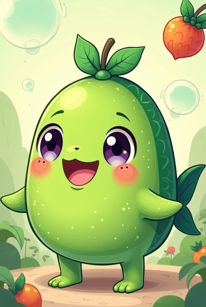 Green tuna kawaii fruit
