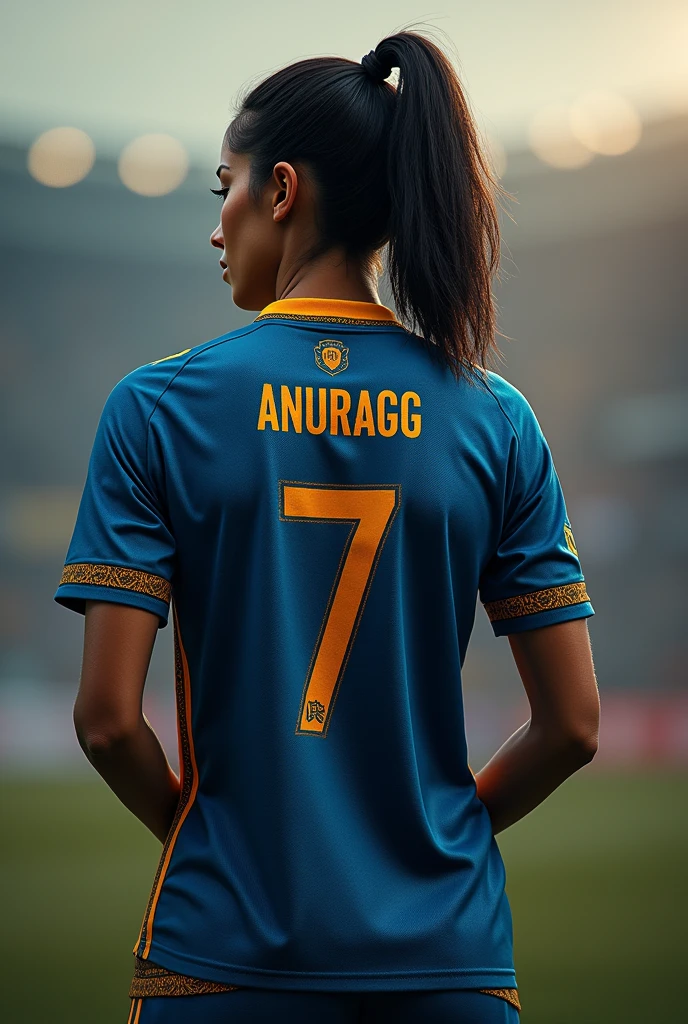 Women wearing al nassr jersey
From back side jersey number 7 and named ANURAGG