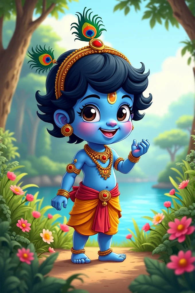 Sri krishana childhood cartoon image 