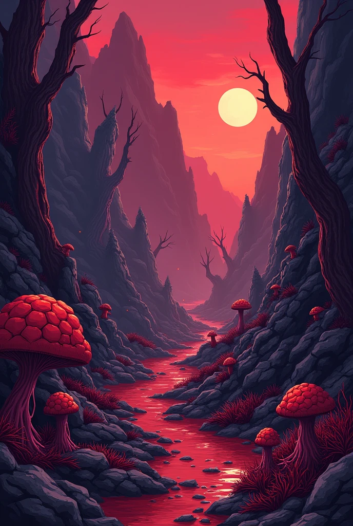 Terraria Crimson Biome Mountain Passage