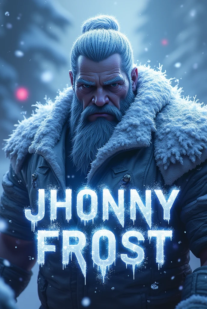 Create a logo with gfx and use the name Jhonny Frost and the game theme yse, give me the same in neon color, increase graphics and improve colors, make it look like 4k image, improve graphics до уровня бога, improve graphics, make it hardcore, use hardcore fonts, add animation, other design