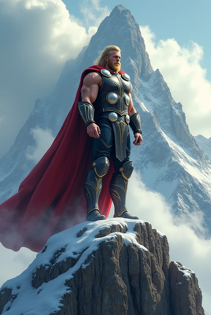 Thor standing on mountain or