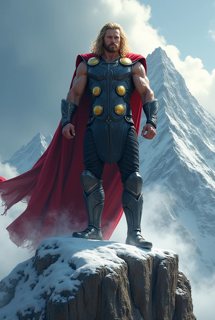 Thor standing on mountain or