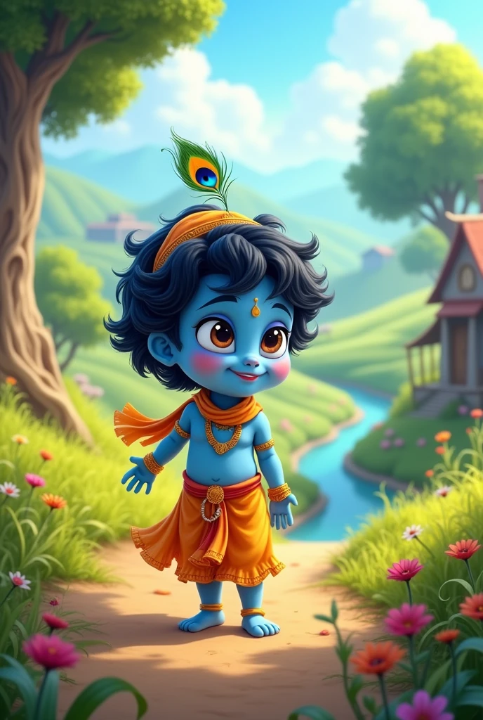 Sri krishana childhood cartoon animation