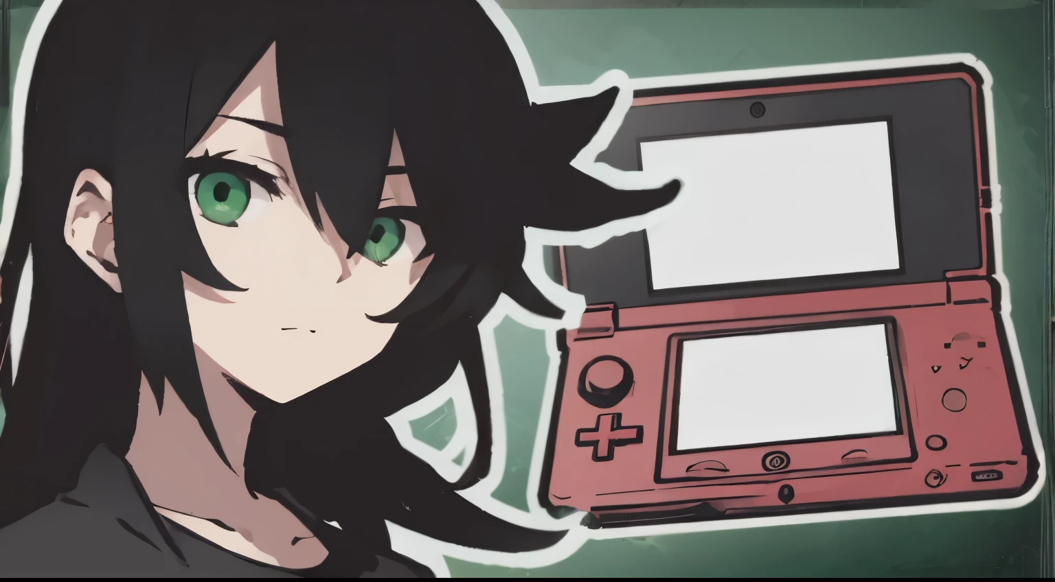 Emo boy, nitendo 3ds, emo, green background, 