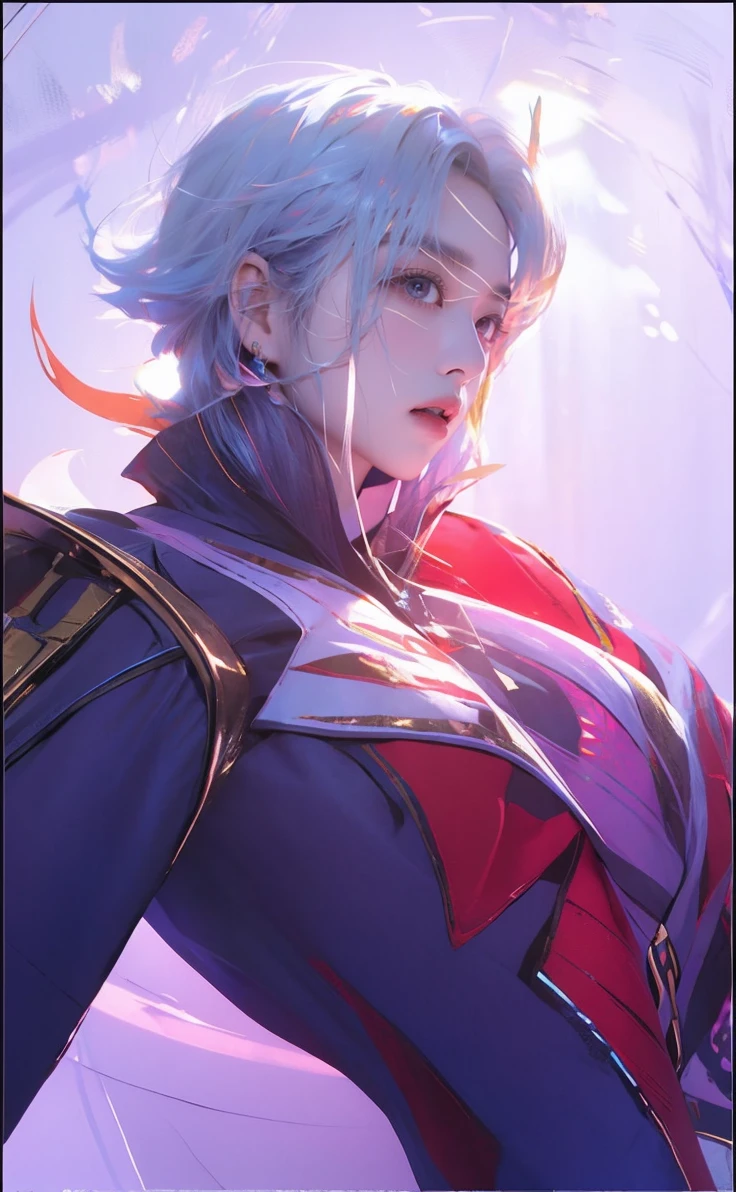 (runstyle), Draw a light on a blue, faced k-pop boy face, (masterpiece:1.1),hi-res,4k,extremely delicate and beautiful art,pastel color,anime,beautiful detailed eyes,1 anime boy, in the style of dark Fluorescent, rose Red and blue, light bronze and indigo, lith printing, over, high contrast,Blink and miss details, Unique angle of view,