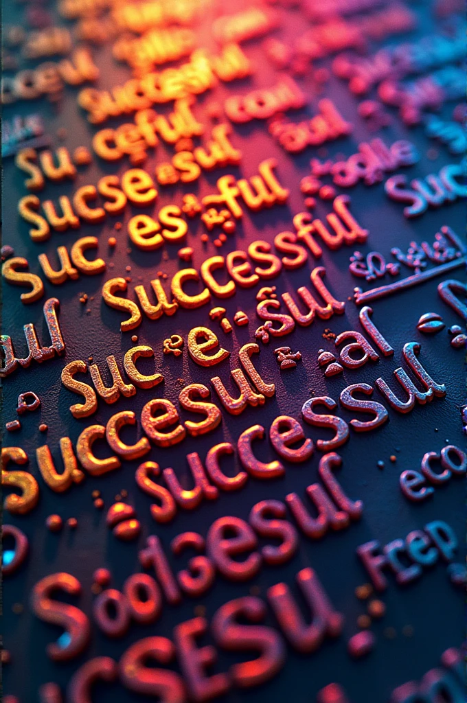 Create a phone walpaper written SUCCESSFUL with different colours and many times