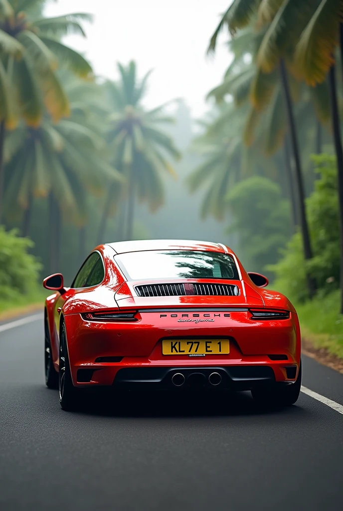 KL 77 E 1 number plate Porsche 911 Carrera sin Kerala