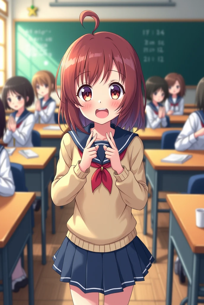 a student asking for his classmate in the classroom anime version