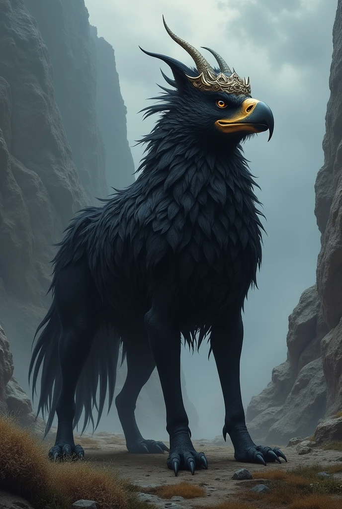 A black dog with an eagle&#39;s head.