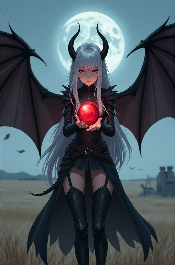 Eve stands in the center of a desolate field, her expression grim and determined. Her silver hair, once black, waves gently in the wind, reflecting the dusk light. Her red eyes shine brightly, filled with a contained anger and pain that has accompanied her since the destruction of her tribe. The black wings, which stretch majestically from her back, are partially open, ready to take her to the sky at any moment. The newly acquired horns, after overcoming Caladrius's judgment, curve menacingly above his head, accentuating his stern gaze. She wears black leather armor, fitted to her body, adorned with silver details, which shine with a cold, metallic tone. Reinforced boots and dark gloves complete his outfit, giving him an imposing and impenetrable appearance. In her hands, Eve conjures a sphere of magical energy, a mixture of light and dark that pulses with power, ready to be released. Her expression is a mix of intense concentration and dark satisfaction, especially as she prepares to unleash her attack on her approaching enemies, seeking revenge and justice for all she has lost. The sadistic smile that appears on her face as she contemplates the chaos she is about to cause reveals the pleasure she takes in every act of destruction, a trait born of suffering and the need to survive. In this lonely moment, Eve is about to execute a quick and decisive movement, throwing the energy sphere with all her strength. She tilts her body slightly forward, her wings begin to beat vigorously as the sphere grows, fueled by her anger and pain, ready to explode and consume everything in its path. Eve, with the fierce determination to become the new Demon Lord, is prepared to destroy anyone who opposes her.


Do it anime style