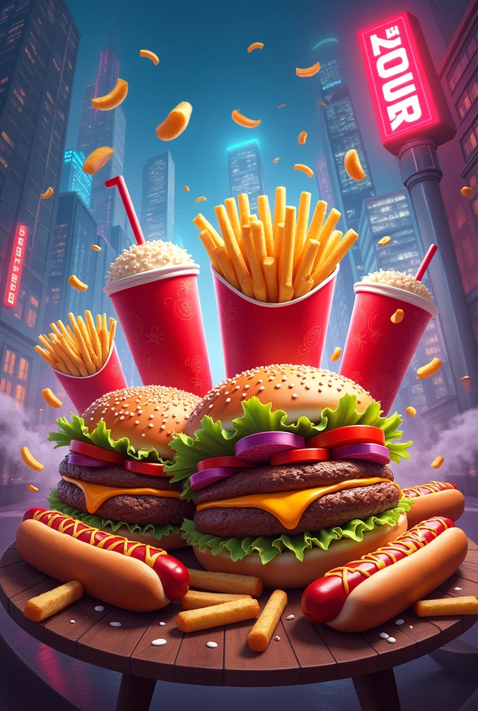 Poster Niaga Makanan Junkfood