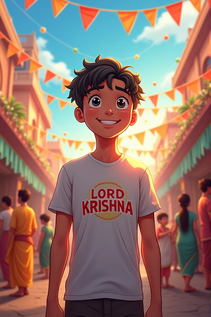 God krishan birthday party's with name sahil on t shirt men anime photo with god krishan and with me birthday 