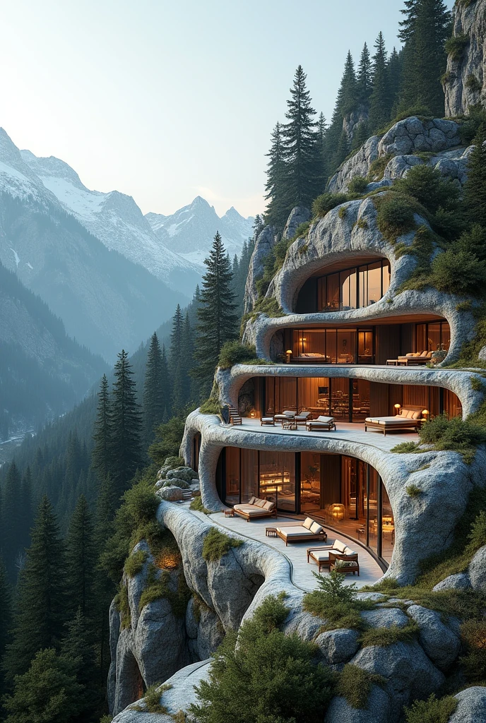Resort in slope area which have umder ground rooms