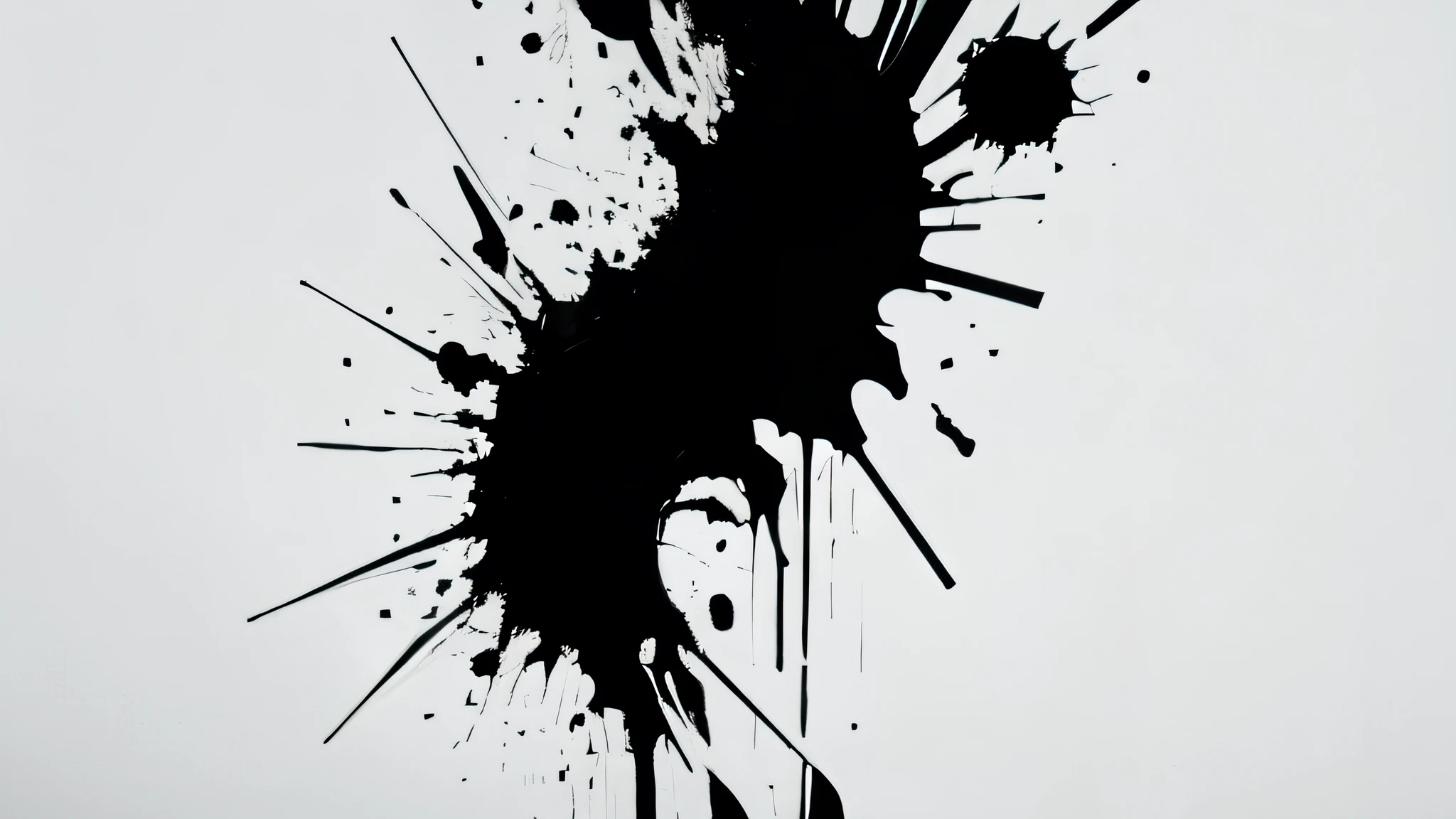  simple background, monochrome, horror (theme) there is a broken violin in the picture, black paint splatted, old man, red blood splatted, smoked cigar