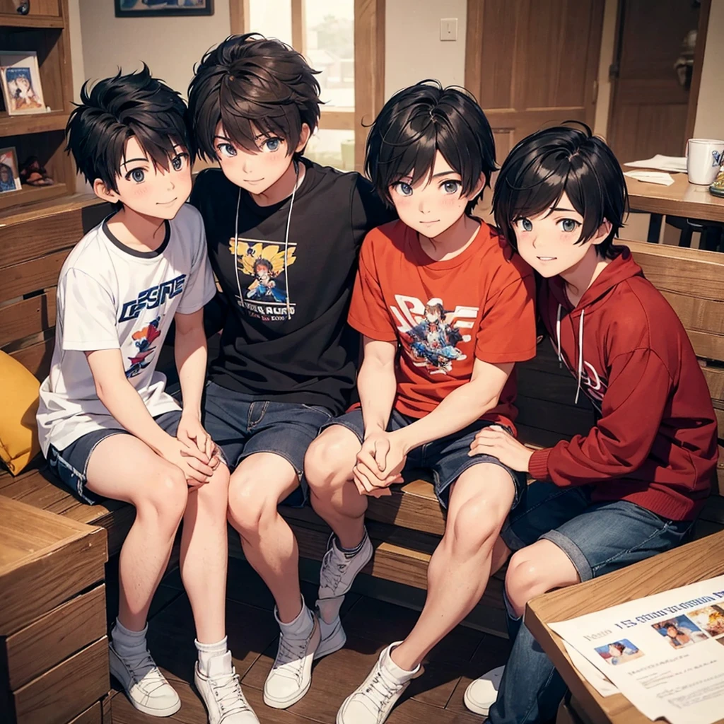 In a small town, there were three boys who had been best friends since childhood. Their names were "Sora".," "Hiro," and "Ken", the three of them grew up together, played together, and shared dreams of traveling the world together when they grew up.