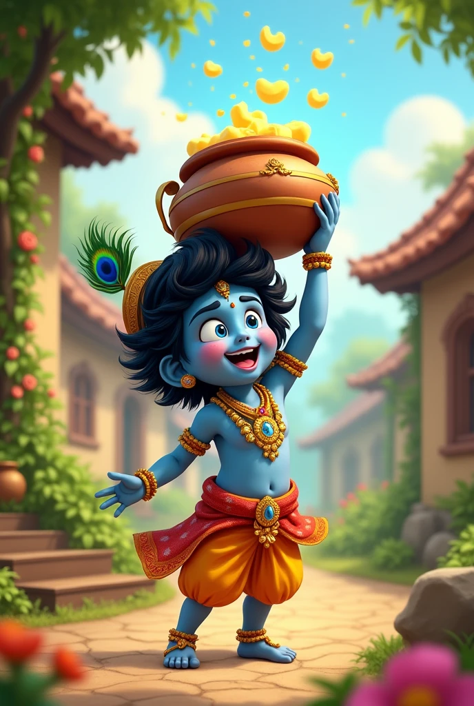 All Krishna makhan chor Image  cartoon animation 