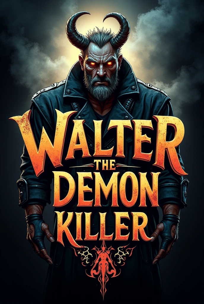 Make a text logo Walter the demon killer white background