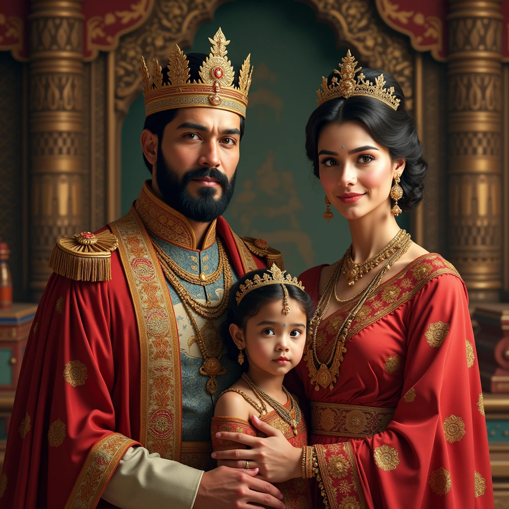 The king of Nepal who has a wife and a beautiful daughter
