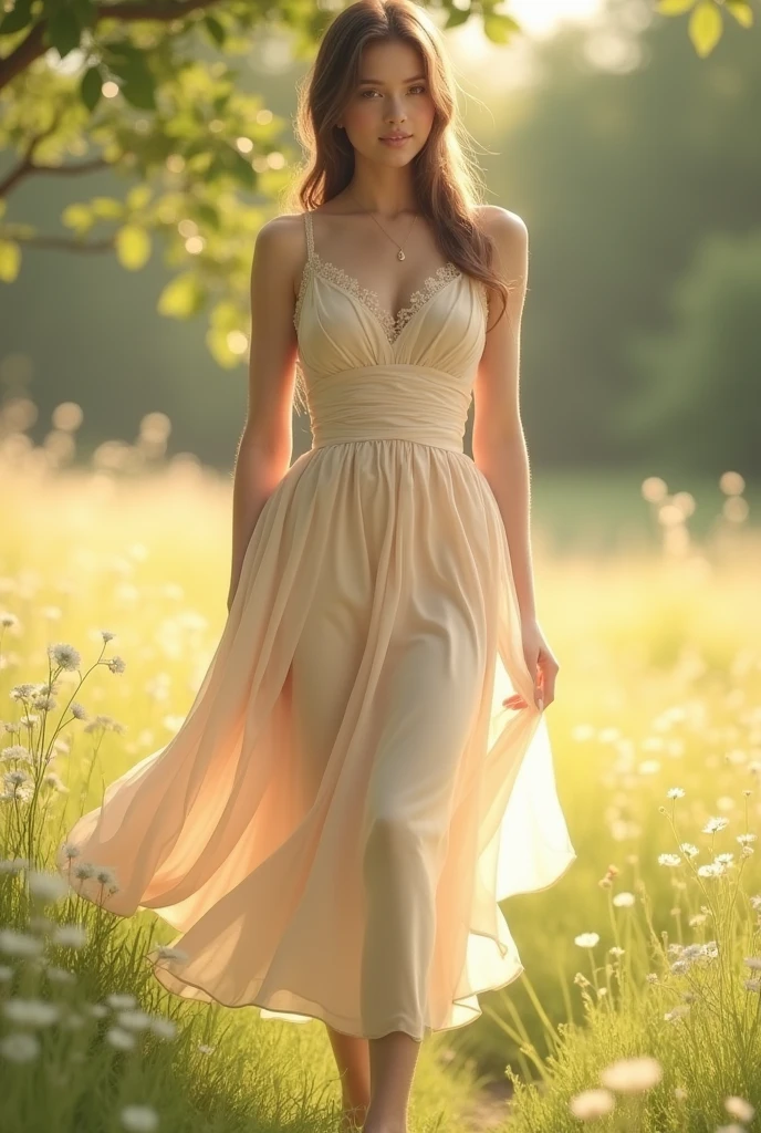 beige summer dress