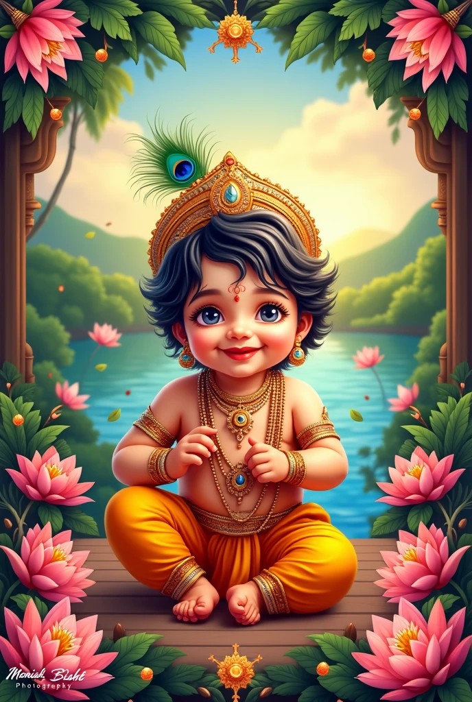 Create 1 poster Happy janmashtm with Manish Bisht Photography logo