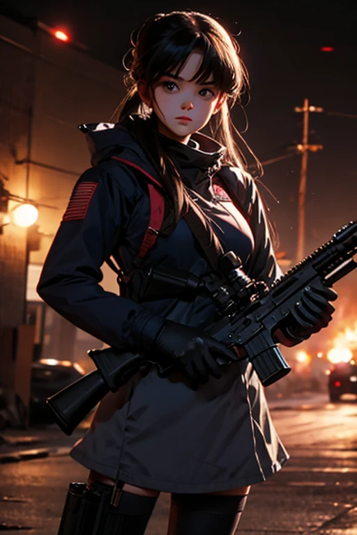 Cute girl with a gun