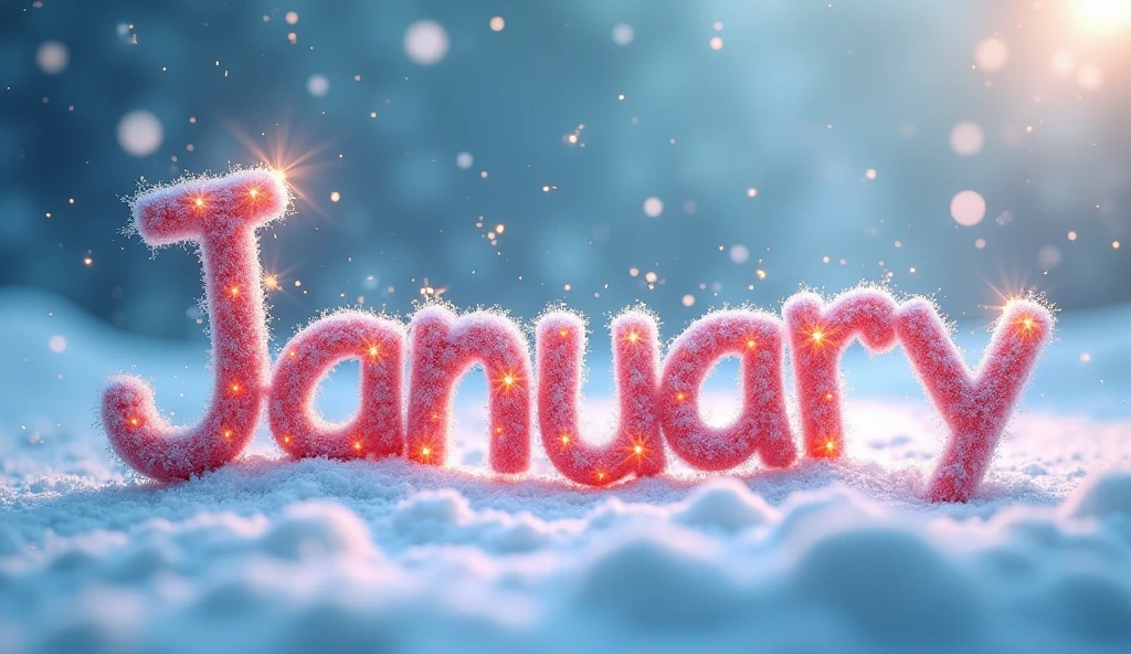 Write the word January in animated