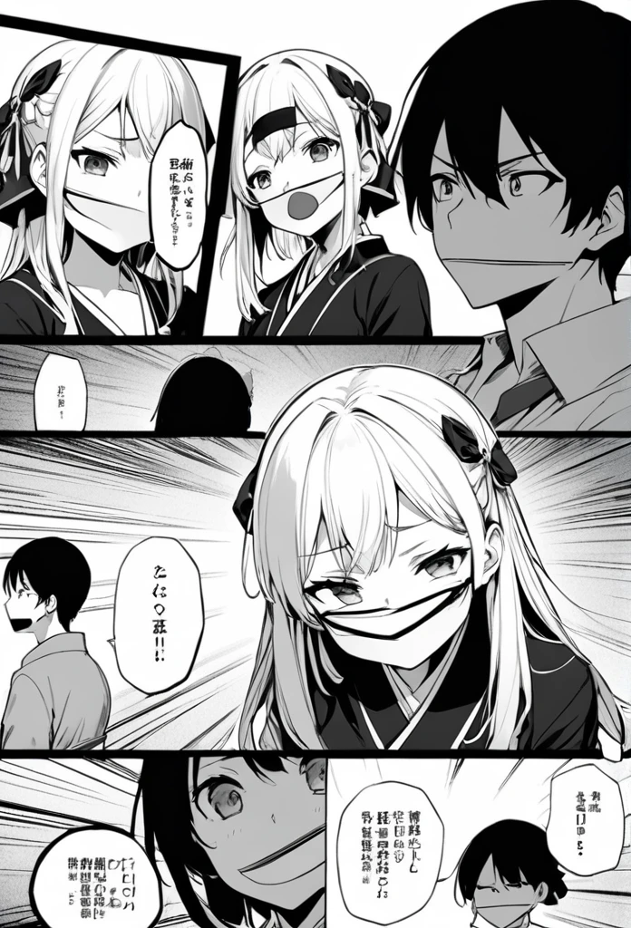Black and White、 Comics on Chrome、Japanese Manga、High resolution, Gag Cartoon