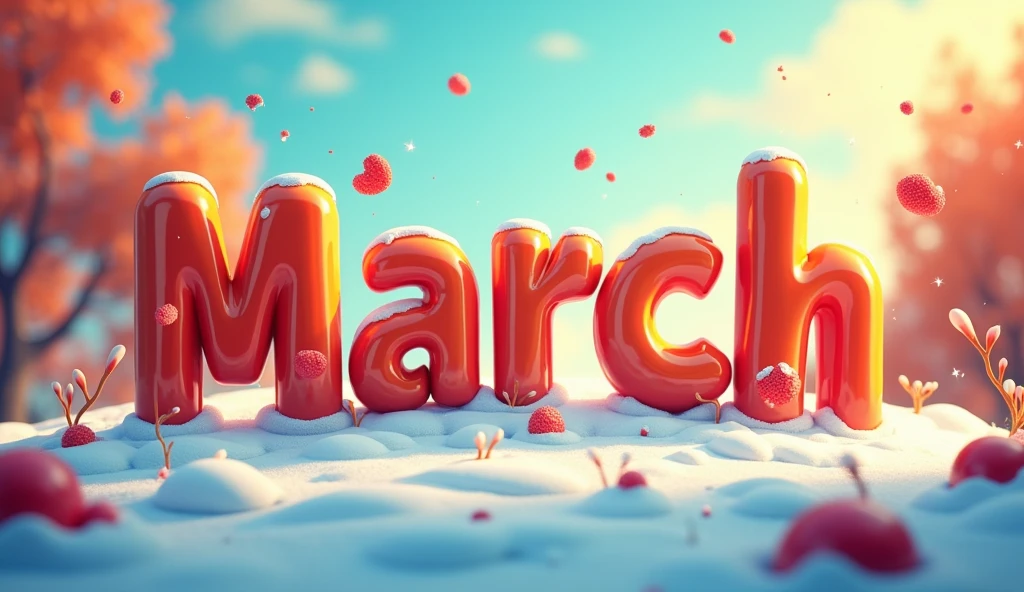 Write the word March in animated