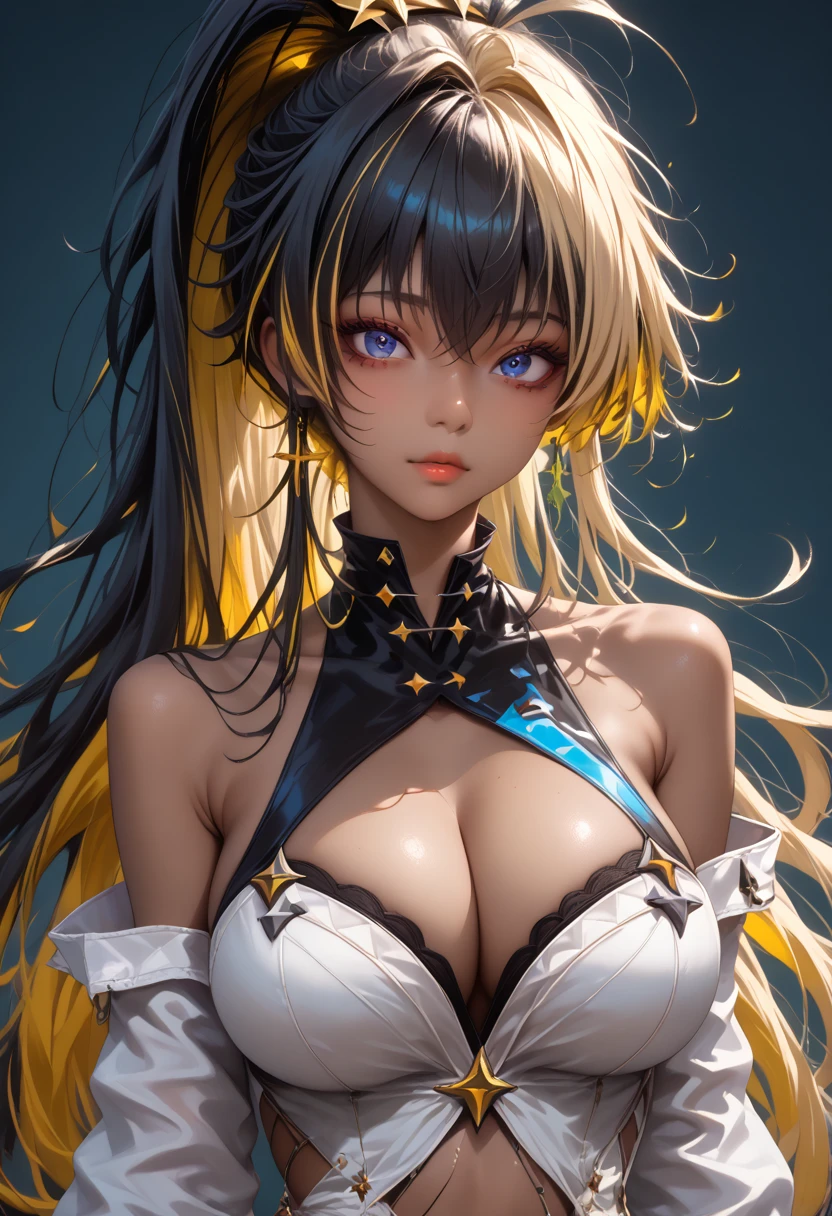 1girl, blonde hair, eyelashes, hair over one eye, blue eyes, big lips, ultra-detailed, high quality, highres, absurdres, best quality, best quality, large breasts, long hair, bright pupils, tall female, pink lips, extremely detailed, large breasts, huge tits, raised chest, seductive pose, chess