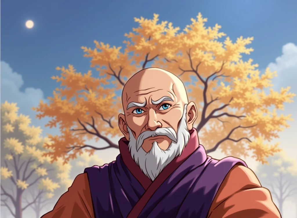 (8ก, best quality, Masterpiece: 1.2), (best quality: 1.0), (Ultra high resolution: 1.0), man, Very bright design, pastel colors, autumn lights, Mood Gray, (Retouch card: 1.2), 2 days, (oil painting: 1.2) Highly detailed,Anime images,cartoon pictures, dragon ball ,Dragon Ball,The Elder Turtle, master roshi,