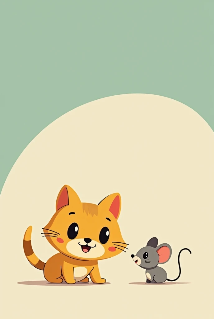 （Most of the background is solid color.），Simple little cat and mouse cute cartoon characters picture below