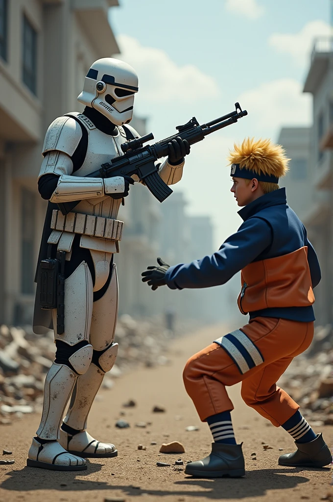 A 501st clone trooper shooting Naruto 