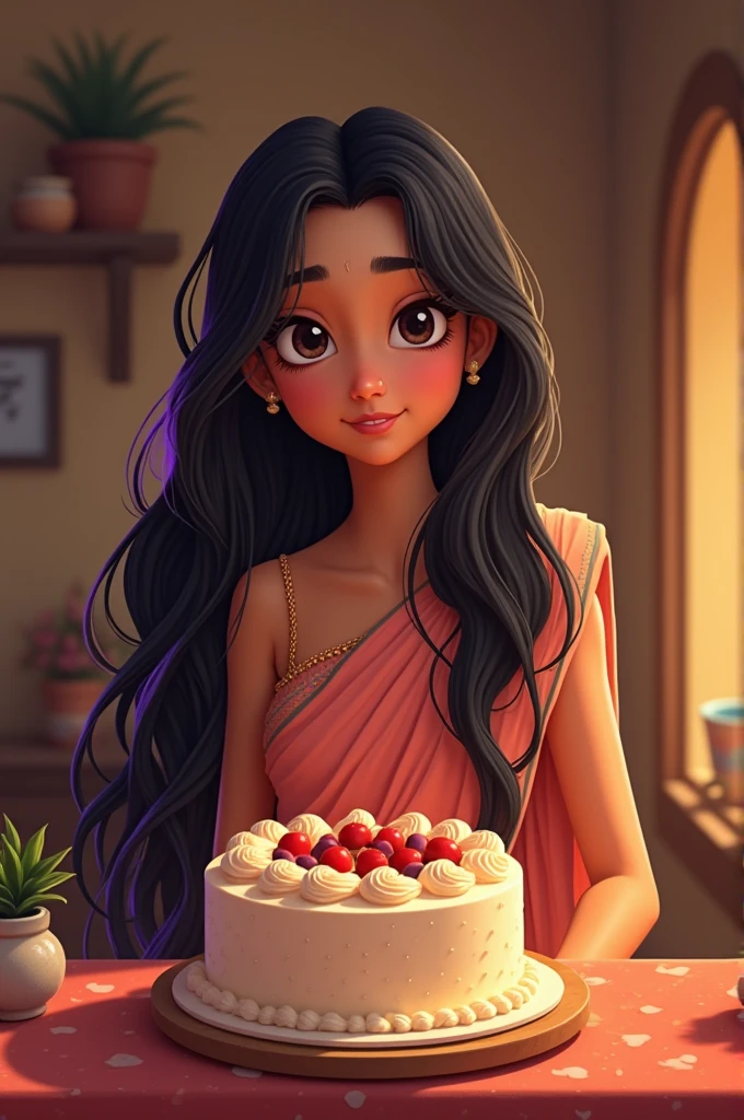 beautiful cute young attractive indian teenage girl, village girl. 1. cute. Instagram model, long black_hair, colorful hair, warm, dacing, in shome, cake cuttingpose, indian, classy cloth, lite brown hair,cool girl, Indian,dress, cake cutting, above an cake 5.8 type, 5.8 follower completel cake, cake cutting, happy