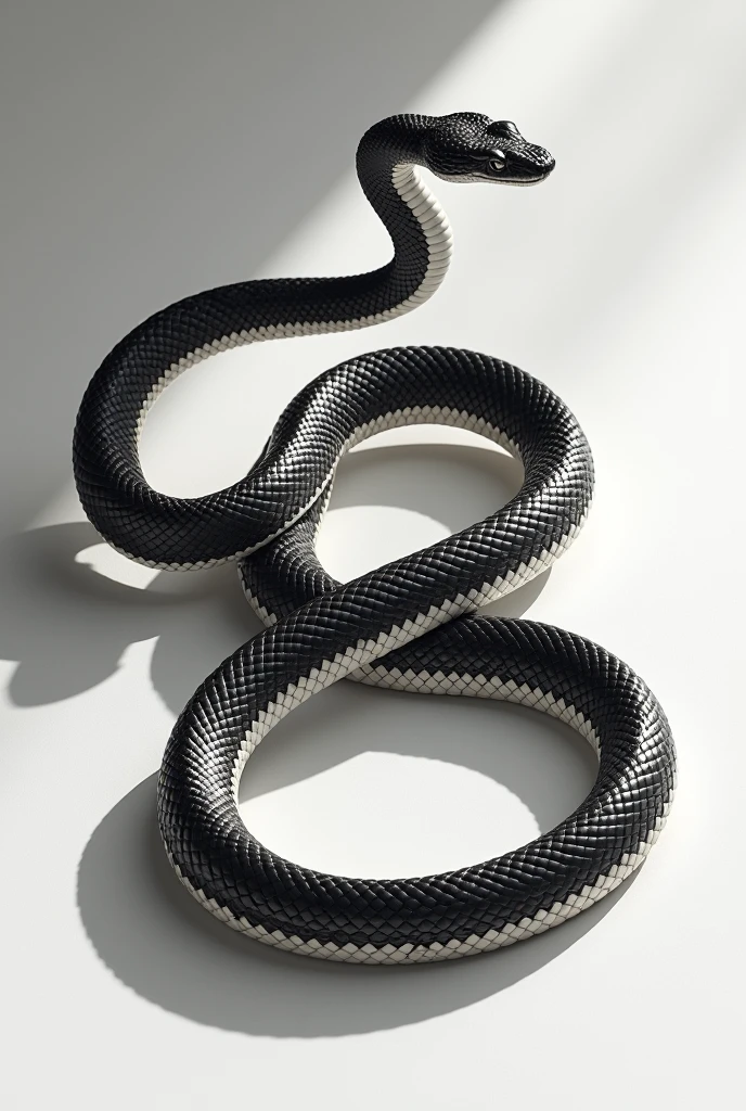 Snake crawling black and white