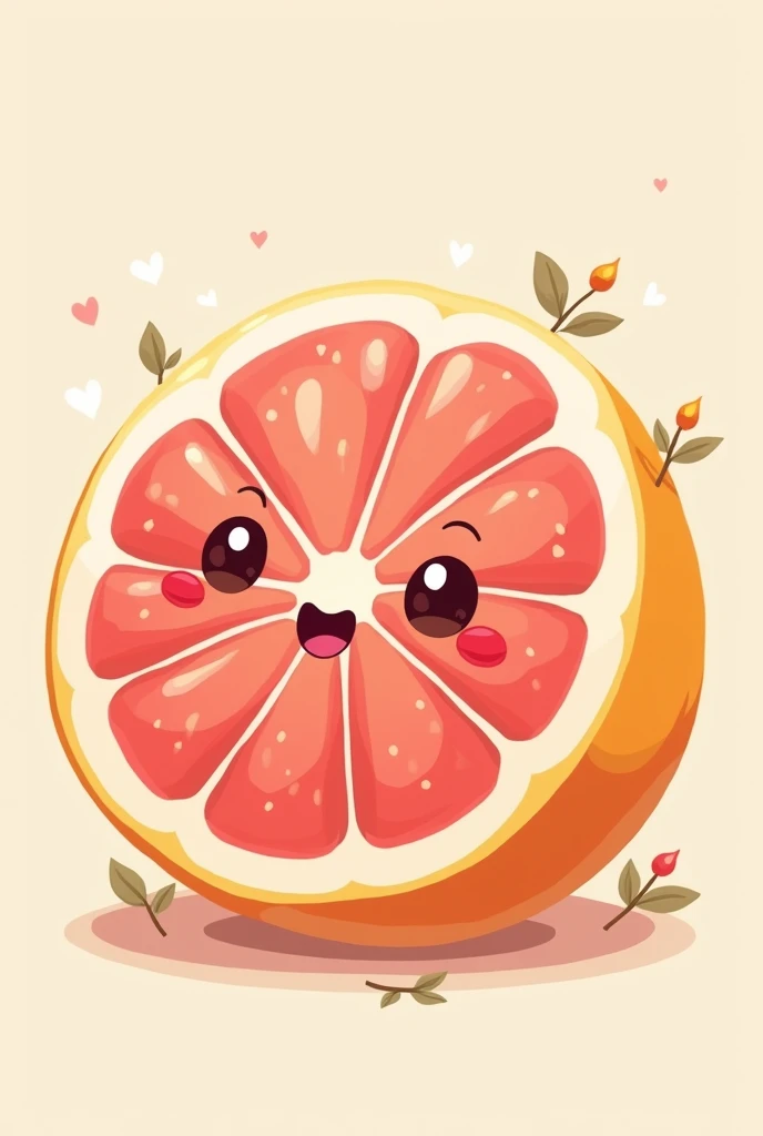 Kawaii grapefruit slice 