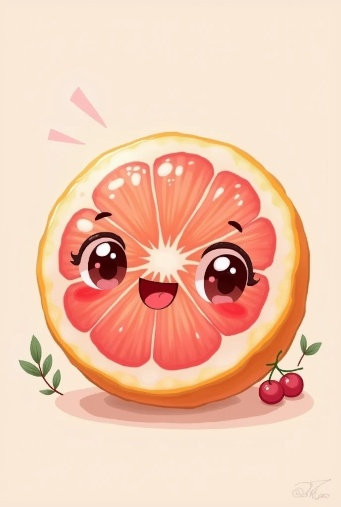 Kawaii grapefruit slice