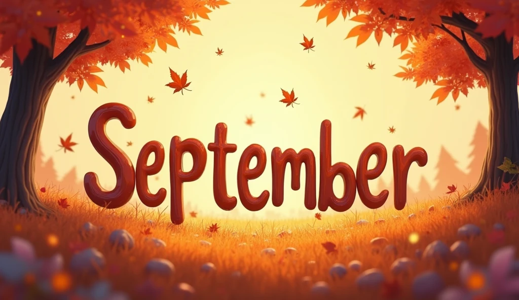 Write the word September in animated