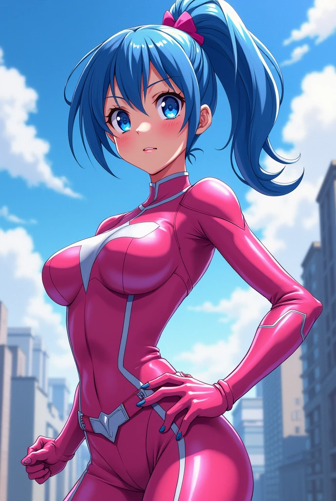 (masterpiece), (Highest quality), (High resolution, High Resolution), (Super detailed), ((ichinose honami:1.2)), 1girl, ((Shiny silvery pink hair)), ((A slightly longer side ponytail)), Loosely swayed bangs, ((Silvery light blue hair with mesh)), multicolored hair, (Purple eyes:1.2), Detailed pupil, Earrings, Earrings, ((Detailed face)), (very cute expression), (A sloppy smile:1.2), Open your mouth wide and grin mischievously, (( (white Rubber Bodysuits gold and pink lines, White Bodysuits, White gloves designed to blend in with the skin:1.3))), (wearing only white Rubber Bodysuits gold and pink lines, Bodysuits), Wet with sweat, (tan skin:1.2),A lively 15-year-old gal, B86, W58,H85, Soft Breasts, Model Body Type, Very beautiful proportions, Gravure model photography, Depth of written boundary, (Perfect Anatomy),armpits, (Show your armpits), Tempting, (Heart effect:1.3), absurdes, (Vulva Shape), Close-up, (High neck), (Bare shoulders), (Sleeveless), cliffbuilding, The subject is surrounded by sea and sky, ((Beautiful ocean with the setting sun reflected on the waves)), (Walking on seawater), (horizon), (reflection), All around is sea and sky, (美しい海を背景に肌に密着したWhite Bodysuitsを着て両手に一振りづつ日本刀を持って歩くアニメの女の子), A goddess wielding two Japanese swords, Full body illustration, (Maintain the subject's head-to-body ratio and screen ratio)