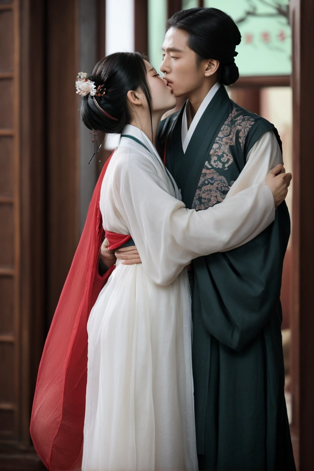 A young woman dressed in thin white underwear reveals her inner body., Hugging and kissing an old man having sex.., Photo by Zhang Han, cgsociety contest winners, fantasy art, Chinese woman, She is in the drugstore..., Chinese girl, cinema. By Ling Jun, palace ， a girl in Hanfu, Hanfu, Still from a fantasy movie, white Hanfu, Wuxia, Traditional Chinese