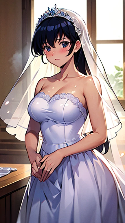 Women arouse men by showing their nipples and pubic hair、wedding dress、garters、Smaller chest、large areola