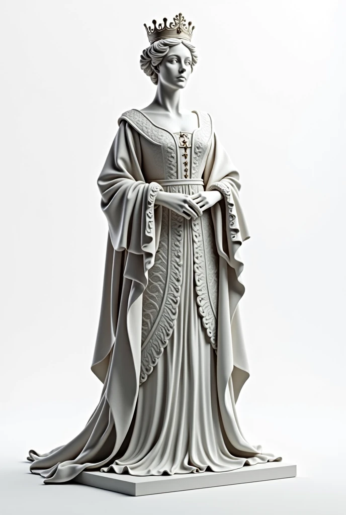 A 2 historical queen sculpture with white background