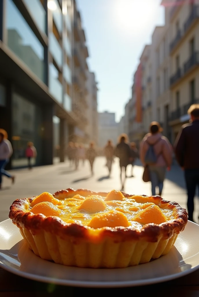 image d'une tarte aux poireaux curry gratiné au gruyère fumant sur la place des grattes-ciels à Villeurbanne