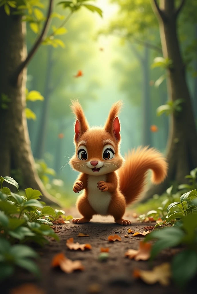 A lost squirrel looking for its mother