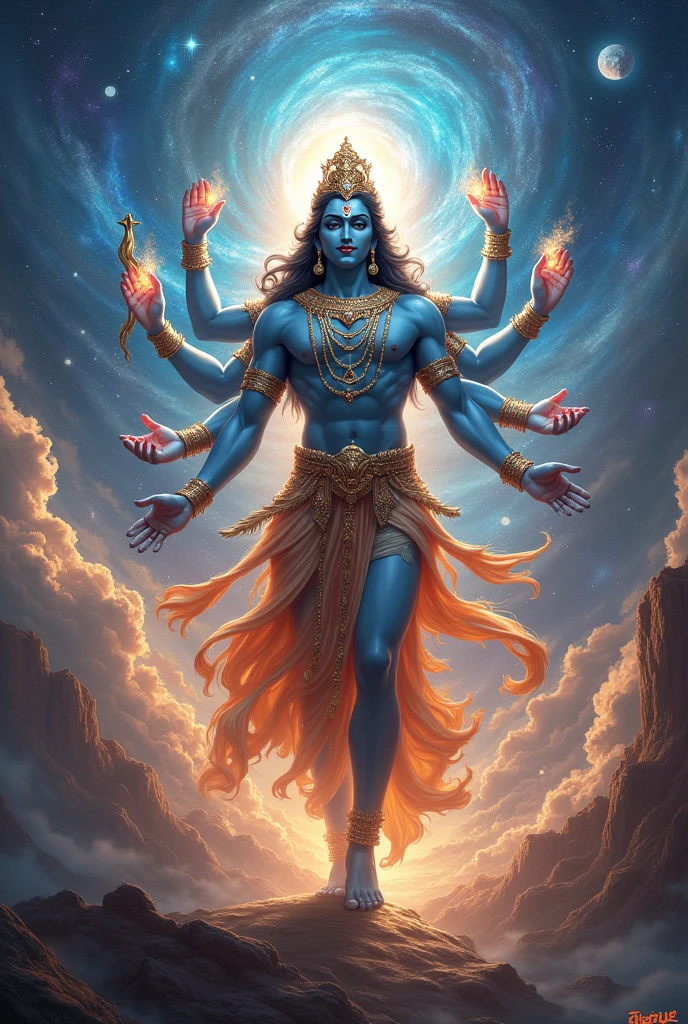 Lord Vishnu in universe,  ultra high quality 