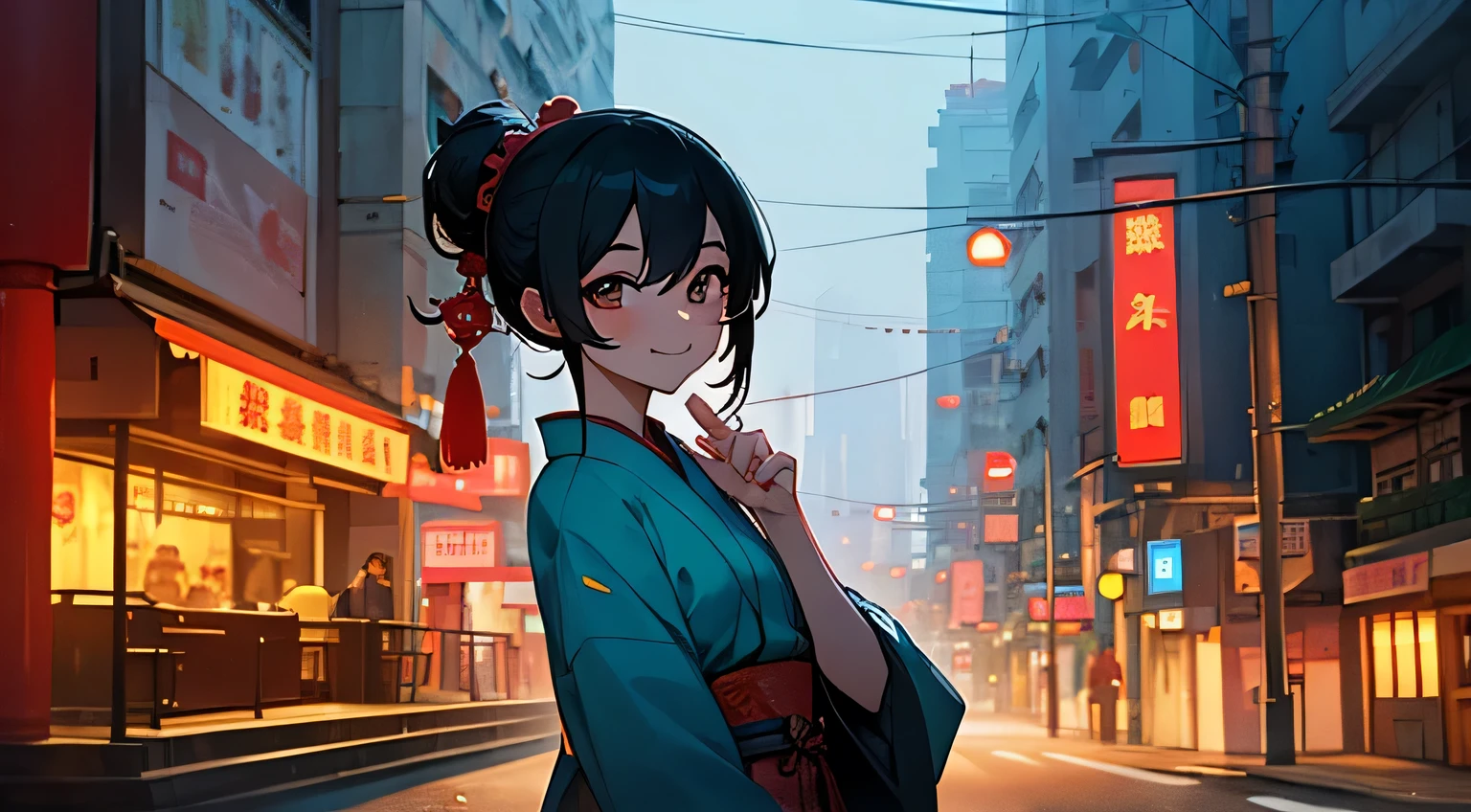 Macao,china,honkong,smile,komono,japanese girl,night,street