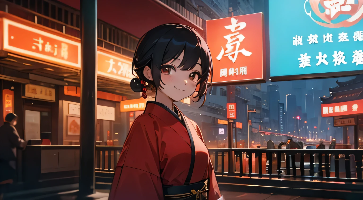 Macao,china,honkong,smile,komono,japanese girl,night,street